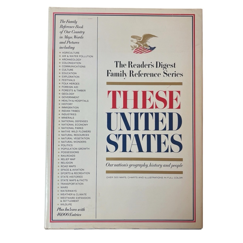 1968 Readers Digest Family Reference Series THESE UNITED STATES Hardcover 11x16